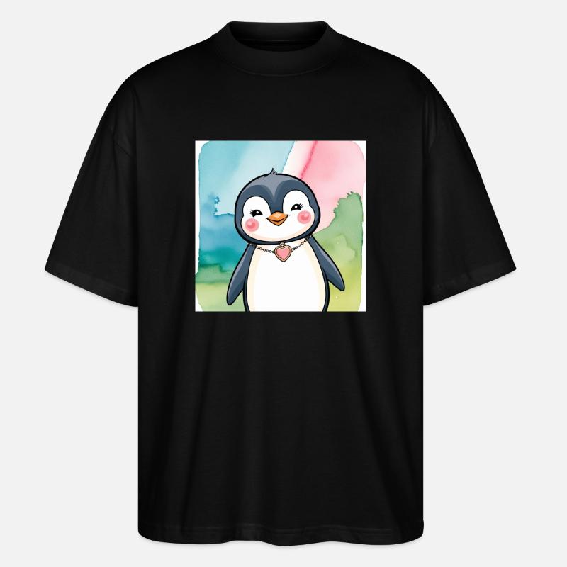 Pinguin - Stanley/Stella Oversized Unisex Bio T-Shirt Blaster 2.0 - Schwarz
