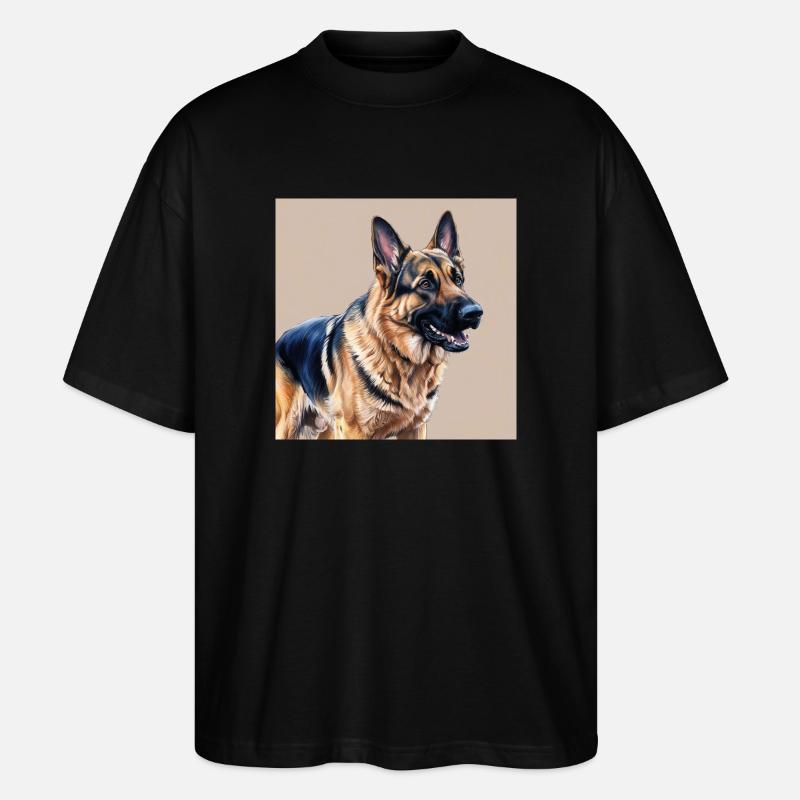Schäferhund - Stanley/Stella Oversized Unisex Bio T-Shirt Blaster 2.0 - Schwarz