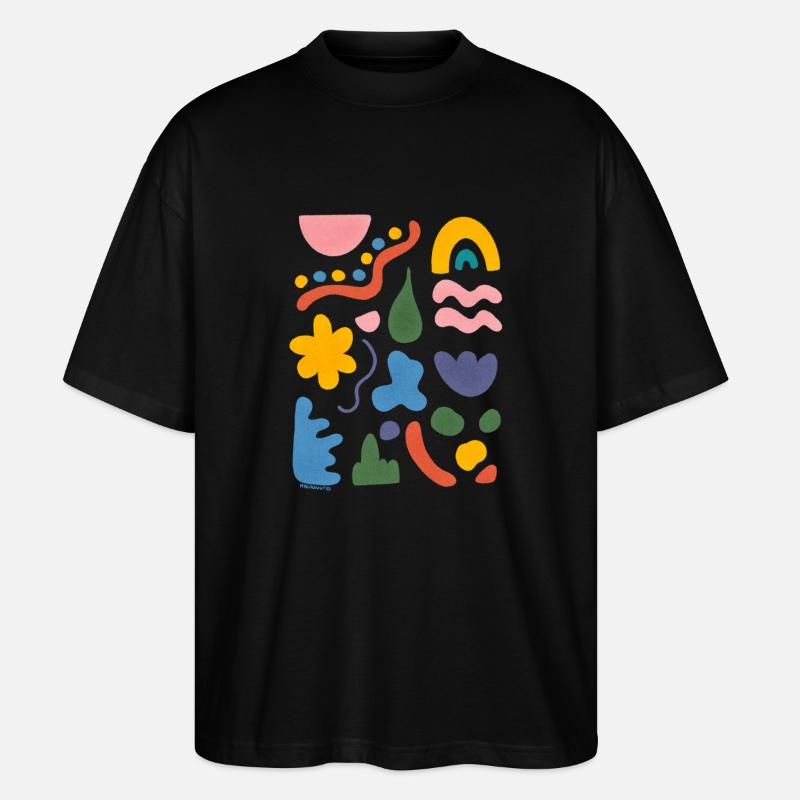 Abstrakte Kunst Bunte Formen - Stanley/Stella Oversized Unisex Bio T-Shirt Blaster 2.0 - Schwarz