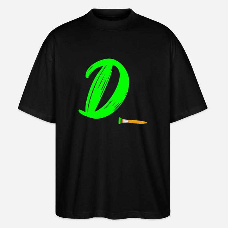 brush grün d - Stanley/Stella Oversized Unisex Bio T-Shirt Blaster 2.0 - Schwarz