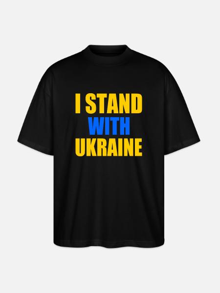 I stand with ukraine - Stanley/Stella Oversized Unisex Organic T-shirt Blaster 2.0 - black