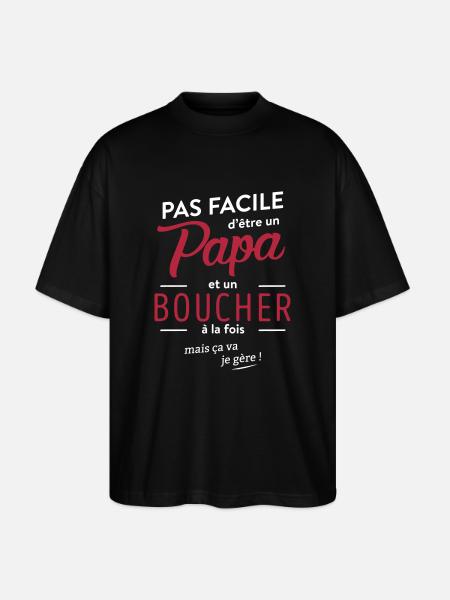 Papa boucher - T-shirt bio Blaster 2.0 coupe oversize Stanley/Stella Unisexe - noir