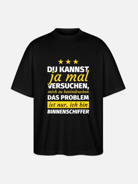Binnenschiffer - Stanley/Stella Oversized Unisex Bio T-Shirt Blaster 2.0 - Schwarz