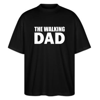 The walking dad - Stanley/Stella Oversized Unisex Bio T-Shirt Blaster 2.0 - Schwarz - Vorne - Alina (178cm) & Michal (187cm)