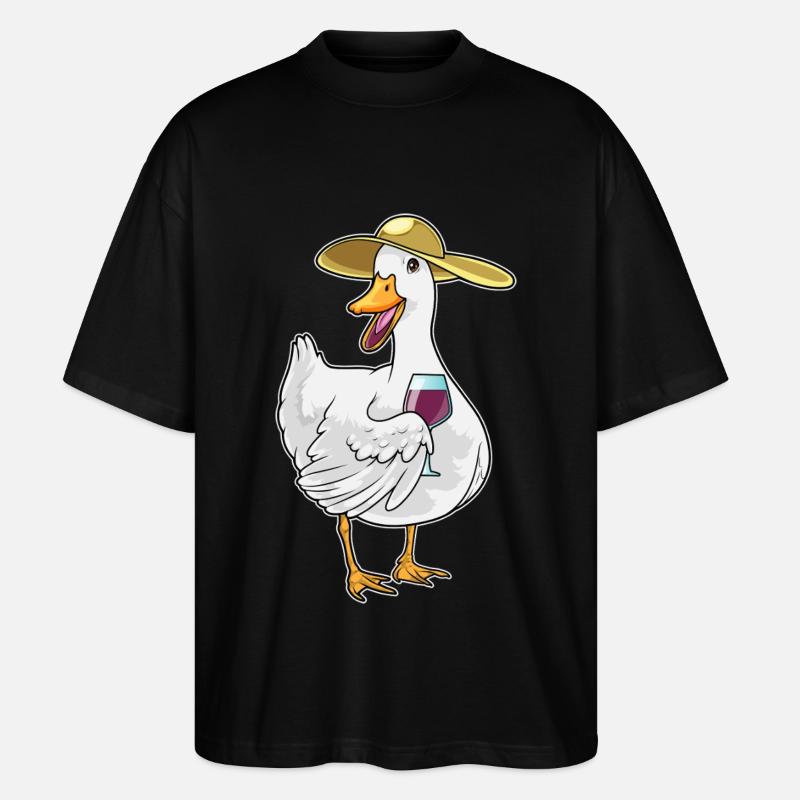 Duck red wine - Stanley/Stella Oversized Unisex Organic T-shirt Blaster 2.0 - black