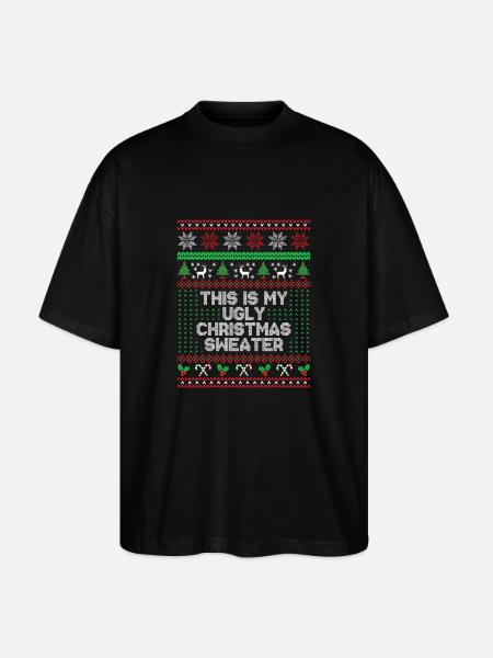 Das ist mein hässlicher Weihnachtspullover - Stanley/Stella Oversized Unisex Bio T-Shirt Blaster 2.0 - Schwarz