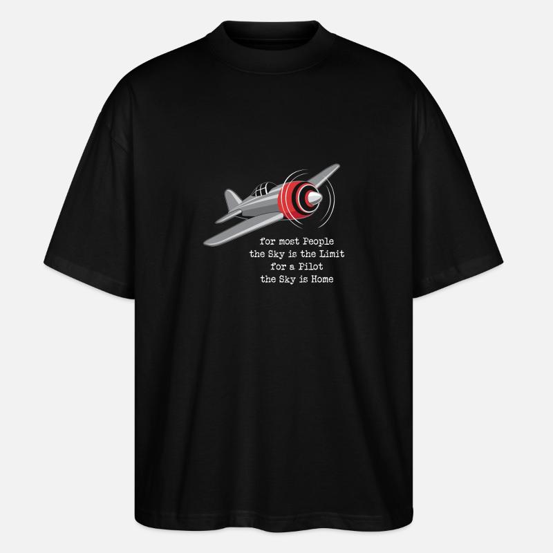 Pilot aviation plane flying gift - Stanley/Stella Oversized Unisex Organic T-shirt Blaster 2.0 - black
