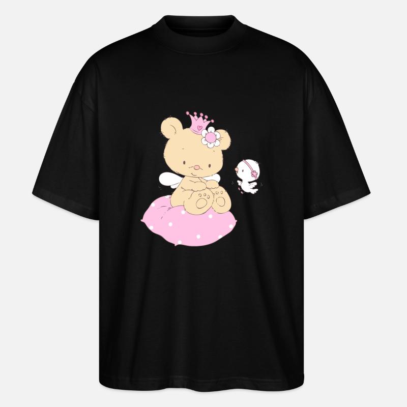 Bear princess on cushion - Stanley/Stella Oversized Unisex Bio T-Shirt Blaster 2.0 - Schwarz