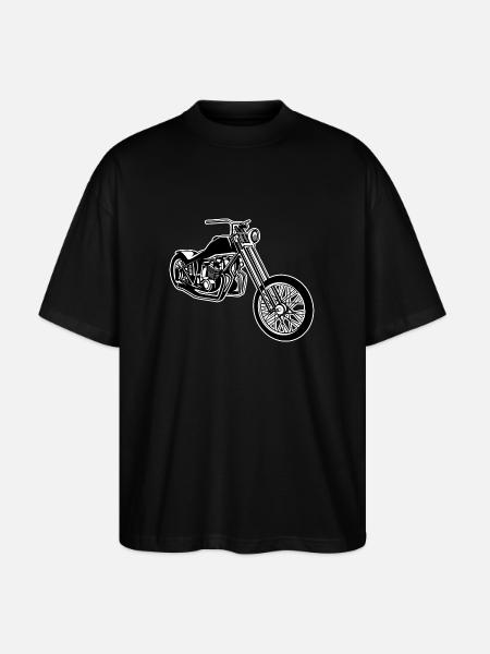 Chopper / Bobber Motorrad 01_schwarz weiß - Stanley/Stella Oversized Unisex Bio T-Shirt Blaster 2.0 - Schwarz