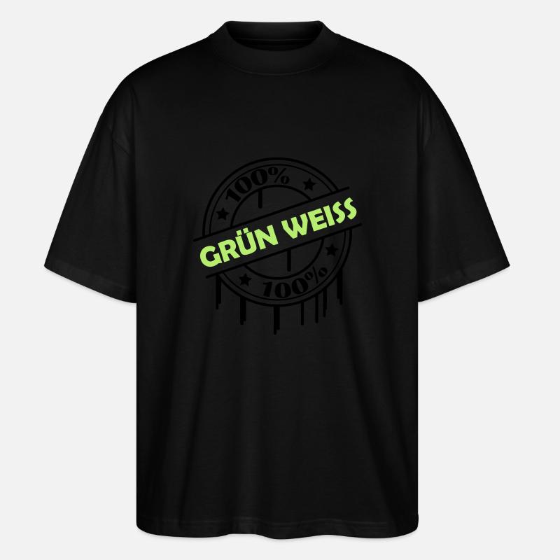 100_gruen_weiss - Stanley/Stella Oversized Unisex Bio T-Shirt Blaster 2.0 - Schwarz