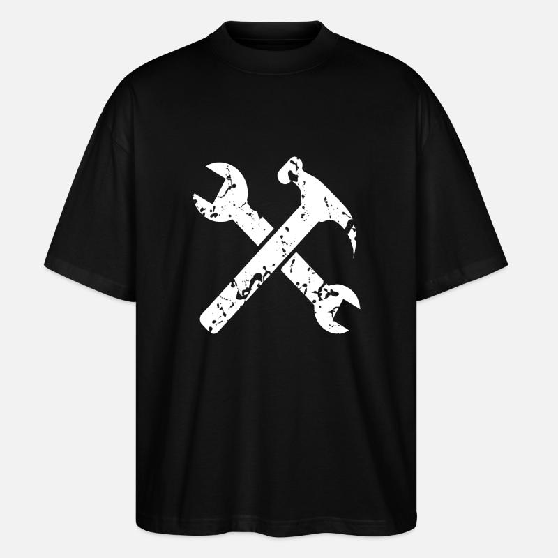 Outil Hammer Clé à molette - T-shirt bio Blaster 2.0 coupe oversize Stanley/Stella Unisexe - noir