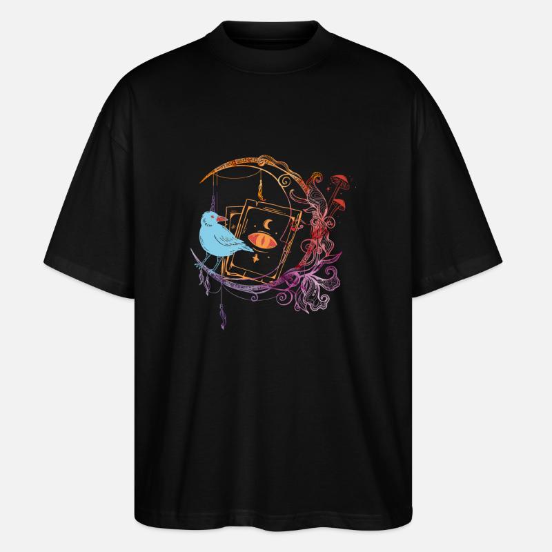 Mystischer blauer Spatz - Stanley/Stella Oversized Unisex Bio T-Shirt Blaster 2.0 - Schwarz