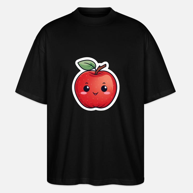 Apfel rot kawaii - Stanley/Stella Oversized Unisex Bio T-Shirt Blaster 2.0 - Schwarz