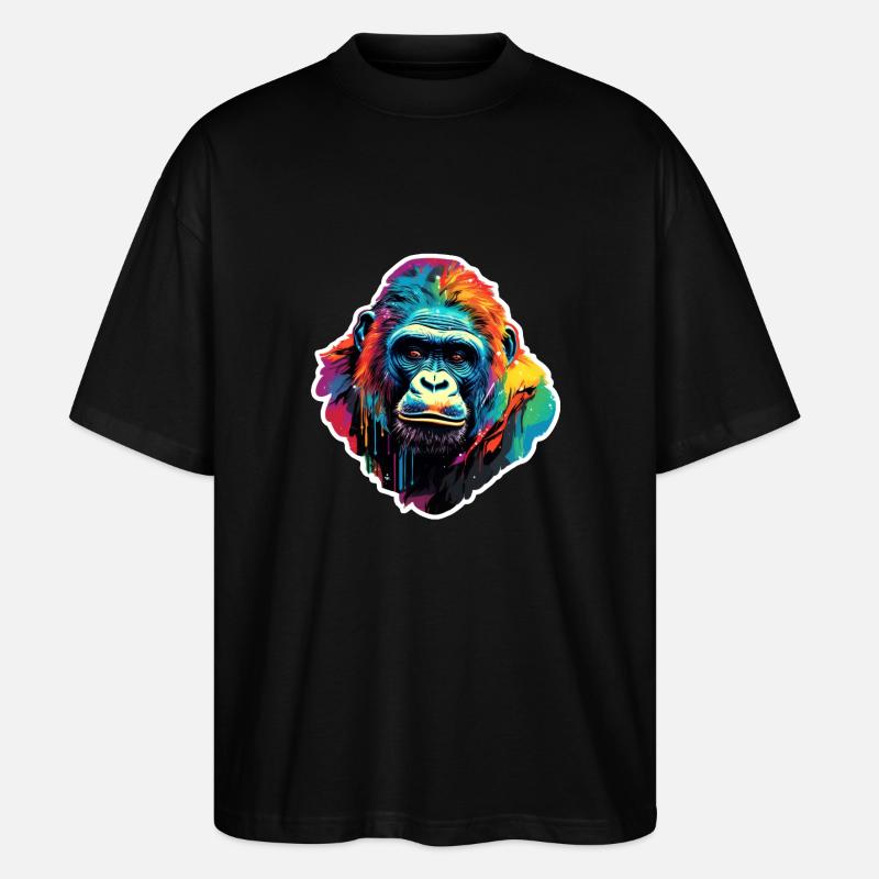 Gorilla psychedelisch - Stanley/Stella Oversized Unisex Bio T-Shirt Blaster 2.0 - Schwarz