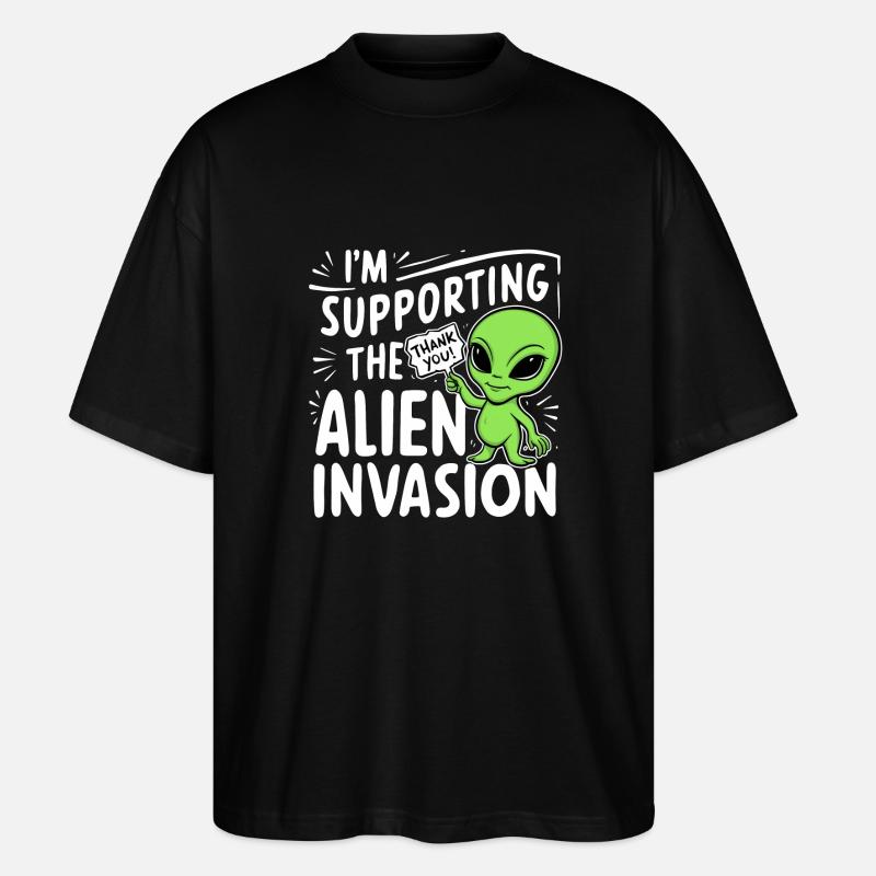 invasion extra terrestre - humour - T-shirt bio Blaster 2.0 coupe oversize Stanley/Stella Unisexe - noir