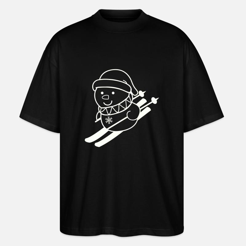 ski fahrer schneemann 01 - Stanley/Stella Oversized Unisex Bio T-Shirt Blaster 2.0 - Schwarz