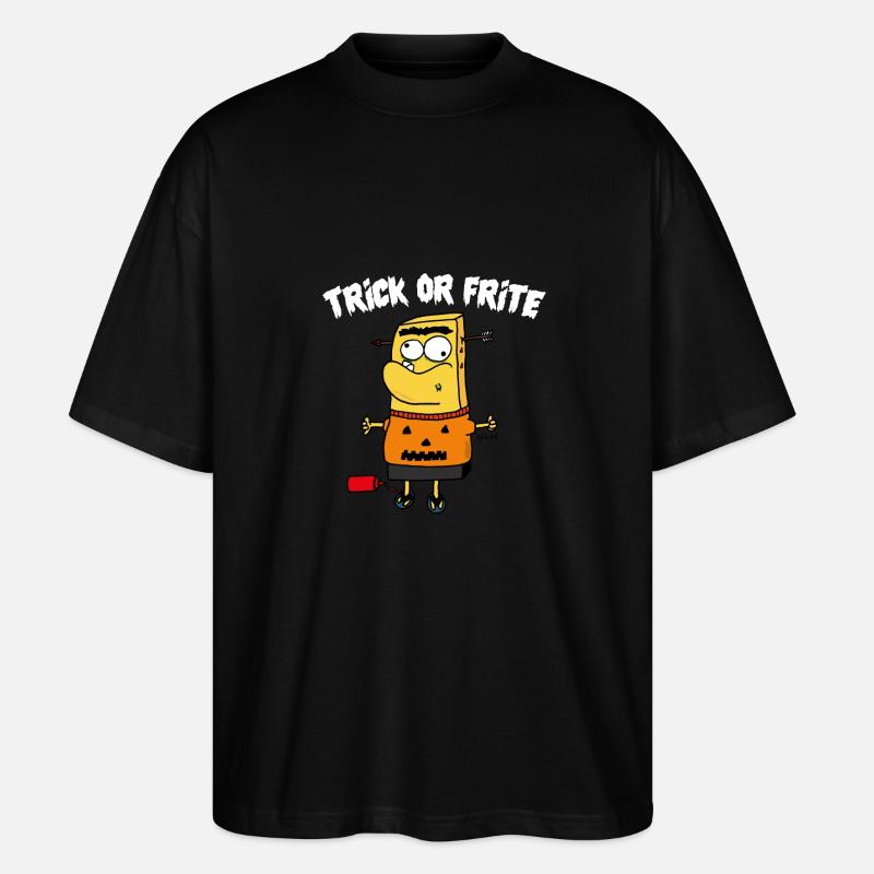 TRICK ODER POMMES WEISS - Stanley/Stella Oversized Unisex Bio T-Shirt Blaster 2.0 - Schwarz