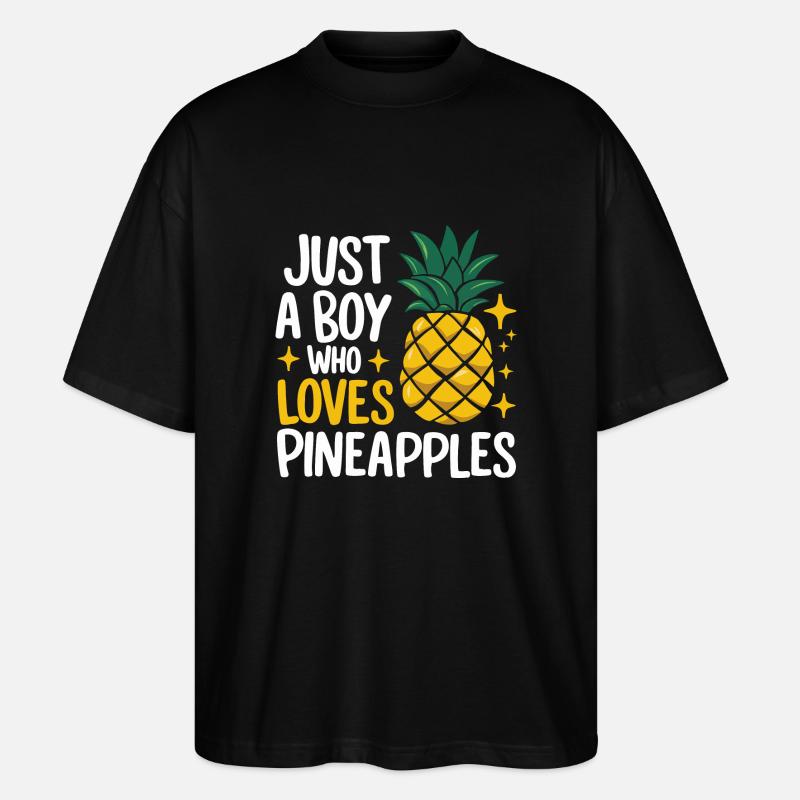 Pineapple tropical hawaiian fruit - Stanley/Stella Oversized Unisex Organic T-shirt Blaster 2.0 - black