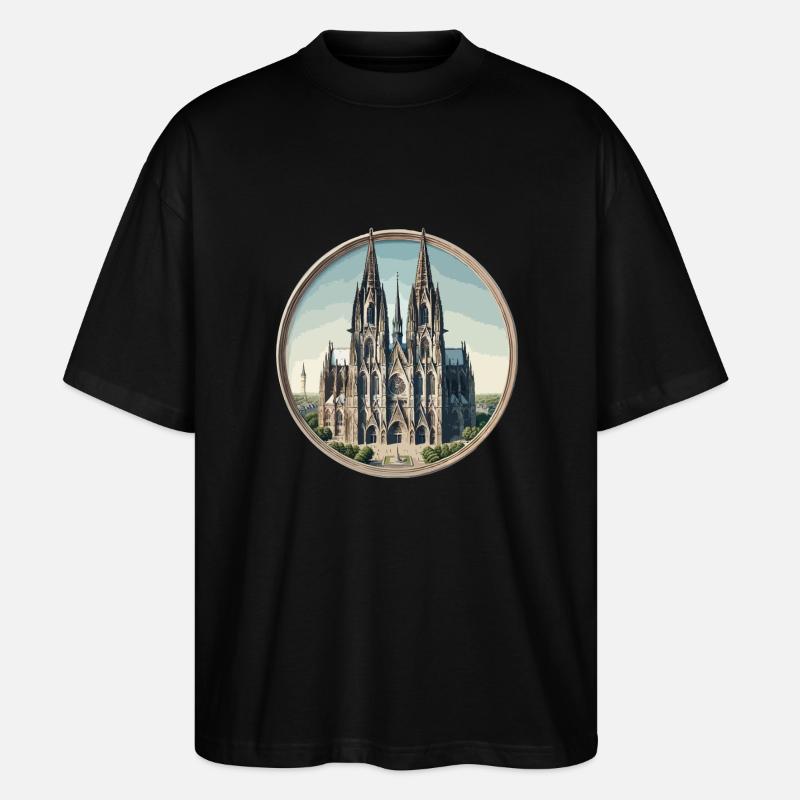 Cathédrale de Cologne - T-shirt bio Blaster 2.0 coupe oversize Stanley/Stella Unisexe - noir