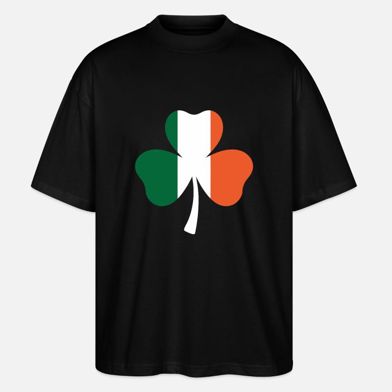 Drapeau irlandais Trèfle Saint-Patrick - T-shirt bio Blaster 2.0 coupe oversize Stanley/Stella Unisexe - noir