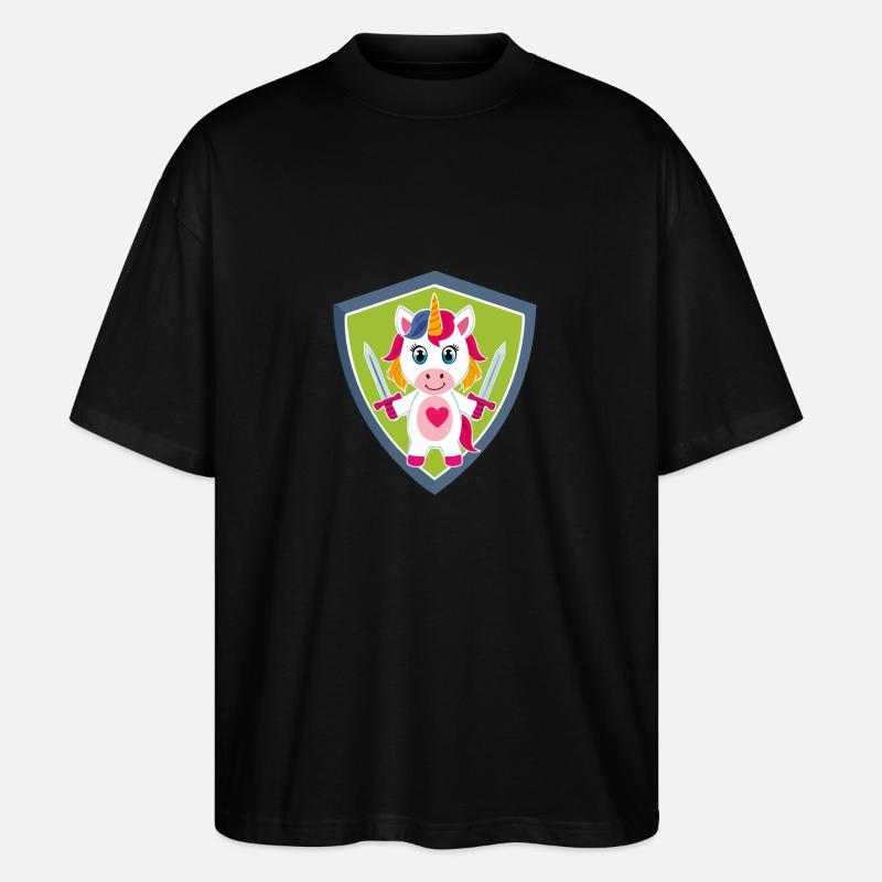 Einhorn Schutzengel - Stanley/Stella Oversized Unisex Bio T-Shirt Blaster 2.0 - Schwarz
