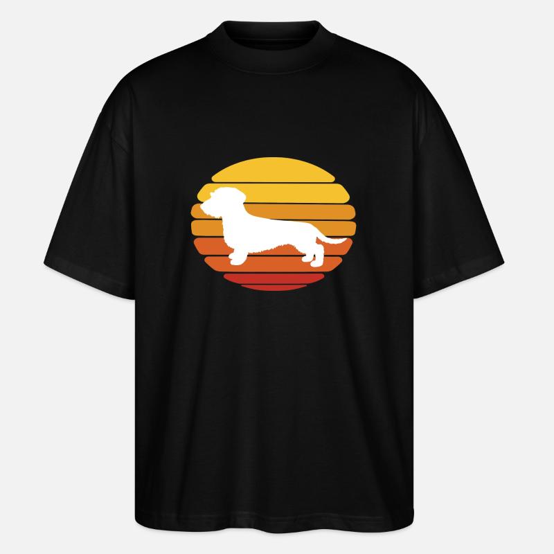 Hund Dackel Sunset Design - Stanley/Stella Oversized Unisex Bio T-Shirt Blaster 2.0 - Schwarz