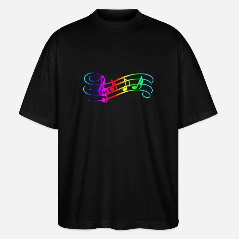Notes de musique - T-shirt bio Blaster 2.0 coupe oversize Stanley/Stella Unisexe - noir