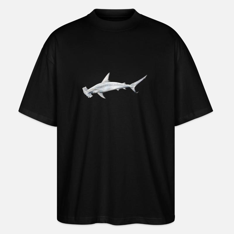 Tiburon martillon - Hammerhead shark - Requin - Stanley/Stella Oversized Unisex Organic T-shirt Blaster 2.0 - black