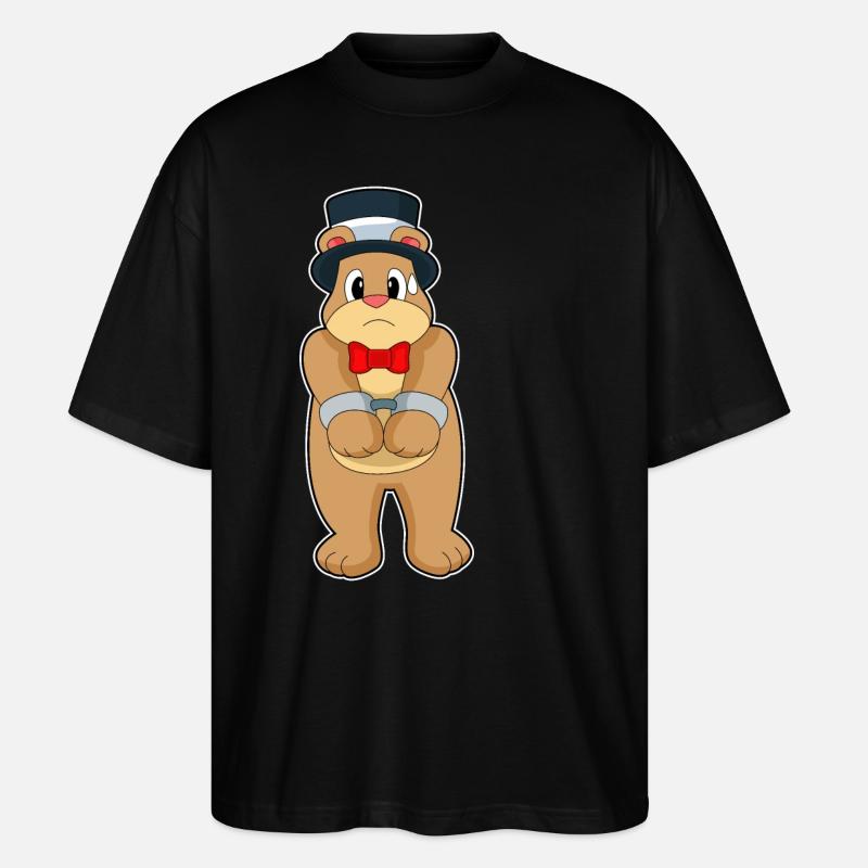 Bear Groom Handcuffs Wedding - Stanley/Stella Oversized Unisex Organic T-shirt Blaster 2.0 - black