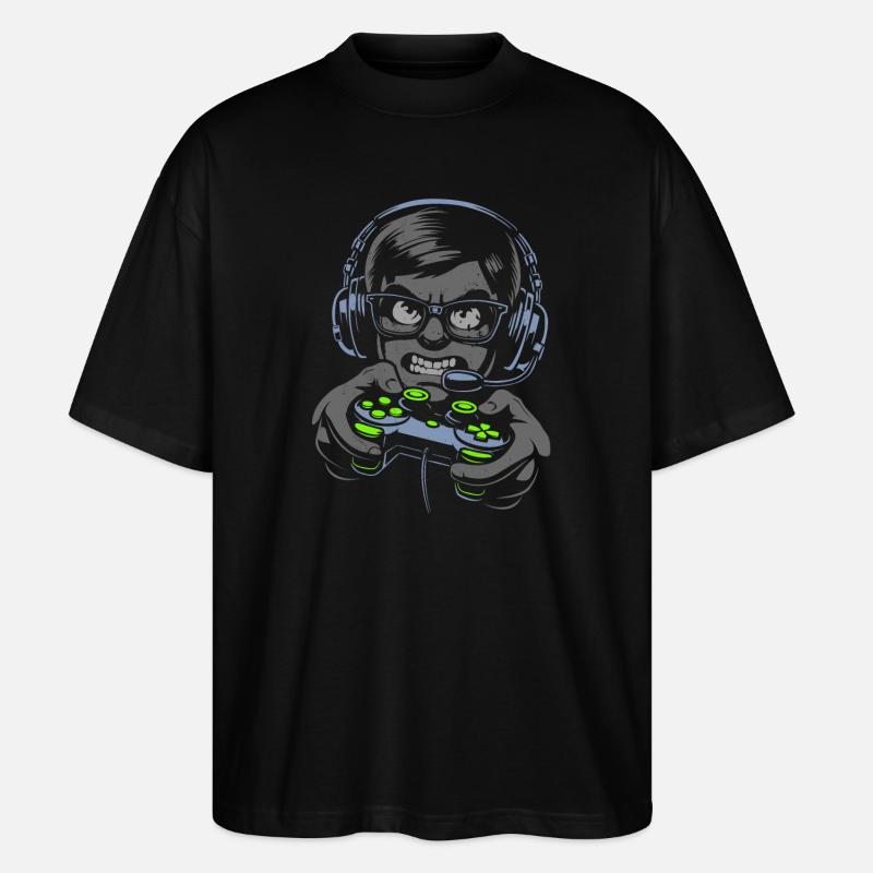 Gaming Gamer Nerd Controller Illustration - Stanley/Stella Oversized Unisex Bio T-Shirt Blaster 2.0 - Schwarz