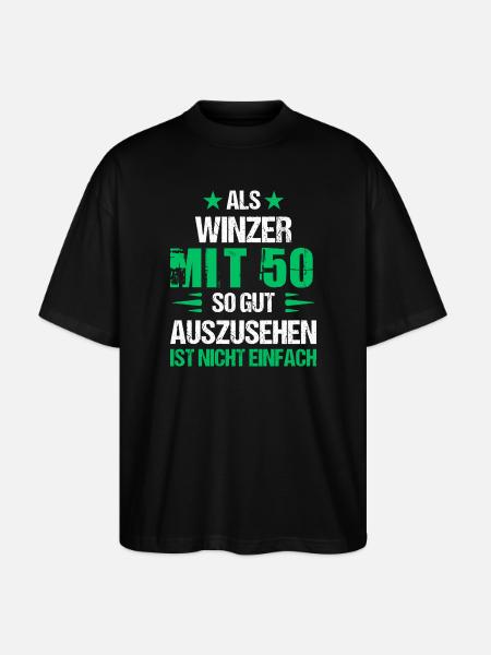 With 50 good-looking winemaker - Stanley/Stella Oversized Unisex Organic T-shirt Blaster 2.0 - black