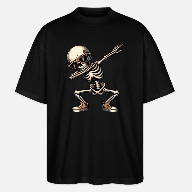 Dabbing Squelette - T-shirt bio Blaster 2.0 coupe oversize Stanley/Stella Unisexe - noir