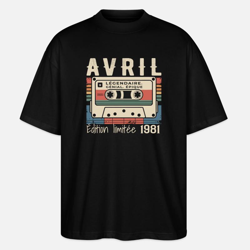 avril 1981 April 1981  - T-shirt bio Blaster 2.0 coupe oversize Stanley/Stella Unisexe - noir