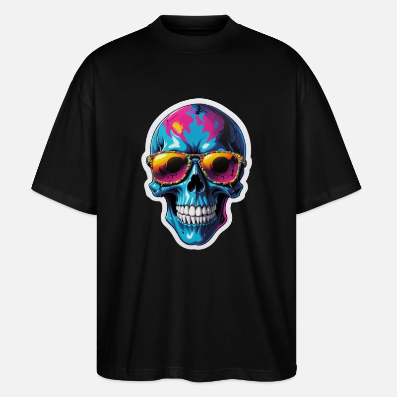 Schädel - Stanley/Stella Oversized Unisex Bio T-Shirt Blaster 2.0 - Schwarz