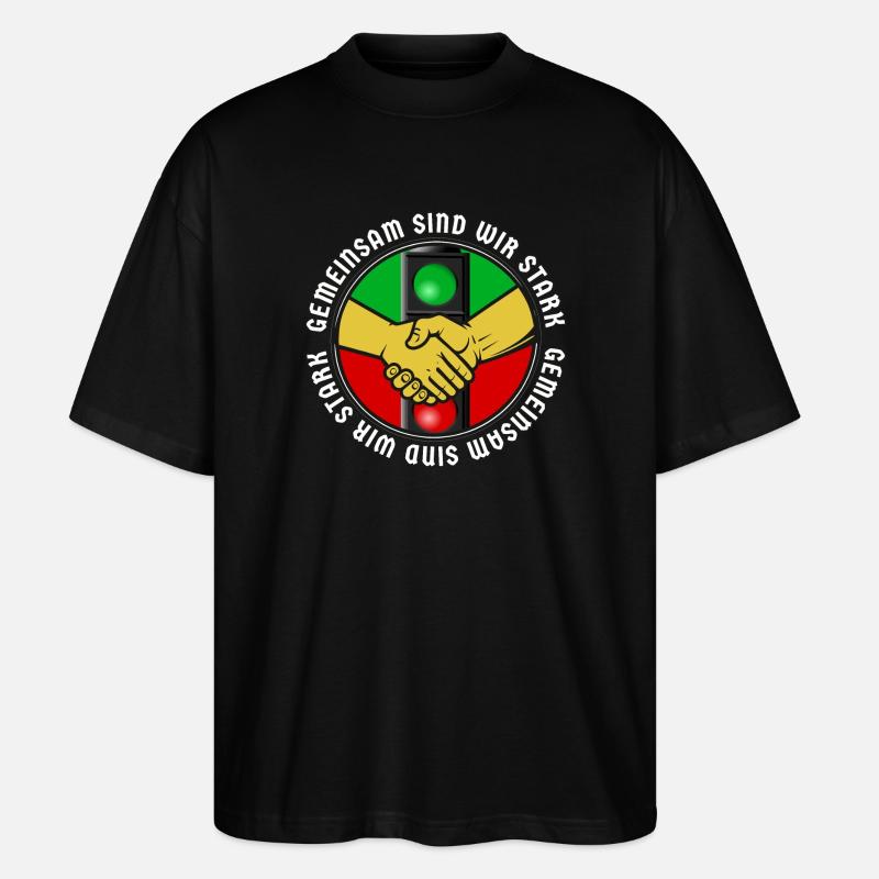 Gemeinsam sind wir Stark - Stanley/Stella Oversized Unisex Bio T-Shirt Blaster 2.0 - Schwarz