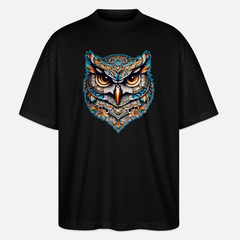 Coole Steampunk Eule - Stanley/Stella Oversized Unisex Bio T-Shirt Blaster 2.0 - Schwarz