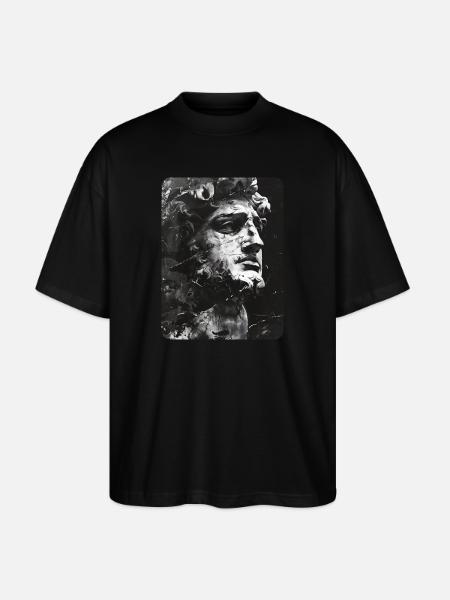 zerbrochenes Gesicht einer Marmorstatue - Stanley/Stella Oversized Unisex Bio T-Shirt Blaster 2.0 - Schwarz
