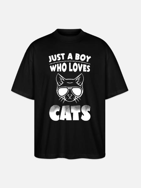 Boys Cats Lover - Stanley/Stella Oversized Unisex Organic T-shirt Blaster 2.0 - black