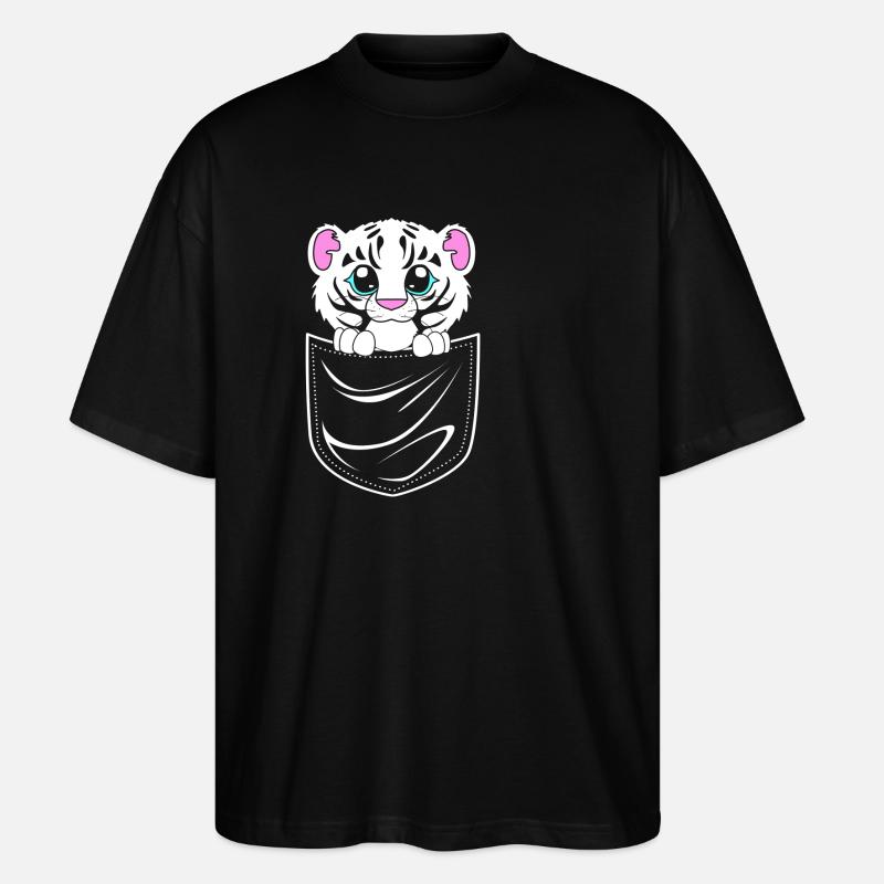 Weißer Tiger - Stanley/Stella Oversized Unisex Bio T-Shirt Blaster 2.0 - Schwarz