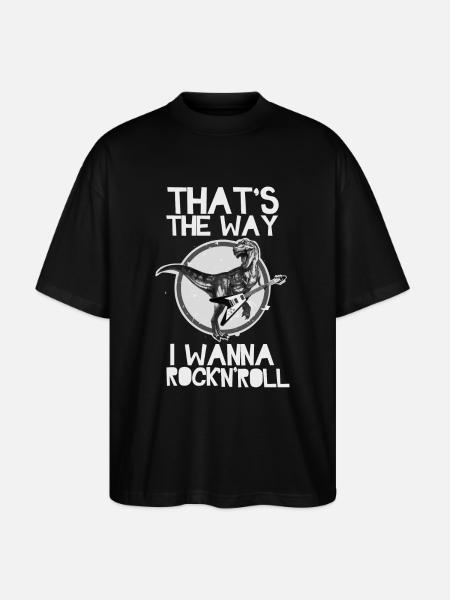 T-rex Dino Rock - Stanley/Stella Oversized Unisex Organic T-shirt Blaster 2.0 - black