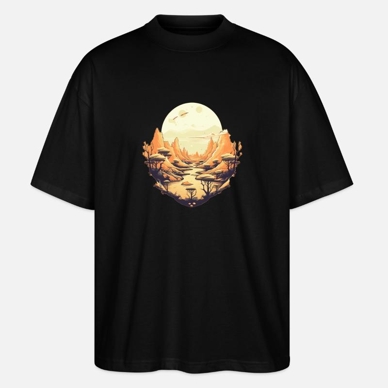 Landschaft - Stanley/Stella Oversized Unisex Bio T-Shirt Blaster 2.0 - Schwarz