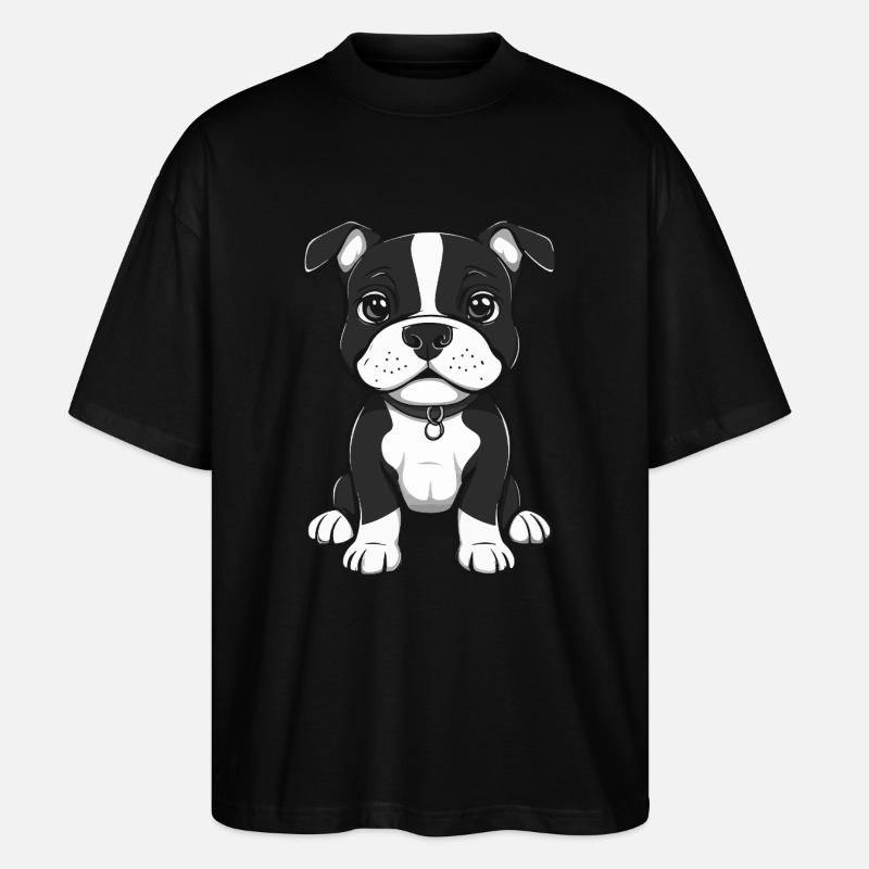 Pit Hund Niedlich - Stanley/Stella Oversized Unisex Bio T-Shirt Blaster 2.0 - Schwarz