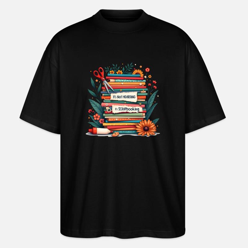 Handgefertigte Karten Scrapbooking Basteln - Stanley/Stella Oversized Unisex Bio T-Shirt Blaster 2.0 - Schwarz