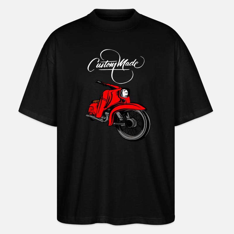Simson Schwalbe DDR Moped - Stanley/Stella Oversized Unisex Bio T-Shirt Blaster 2.0 - Schwarz