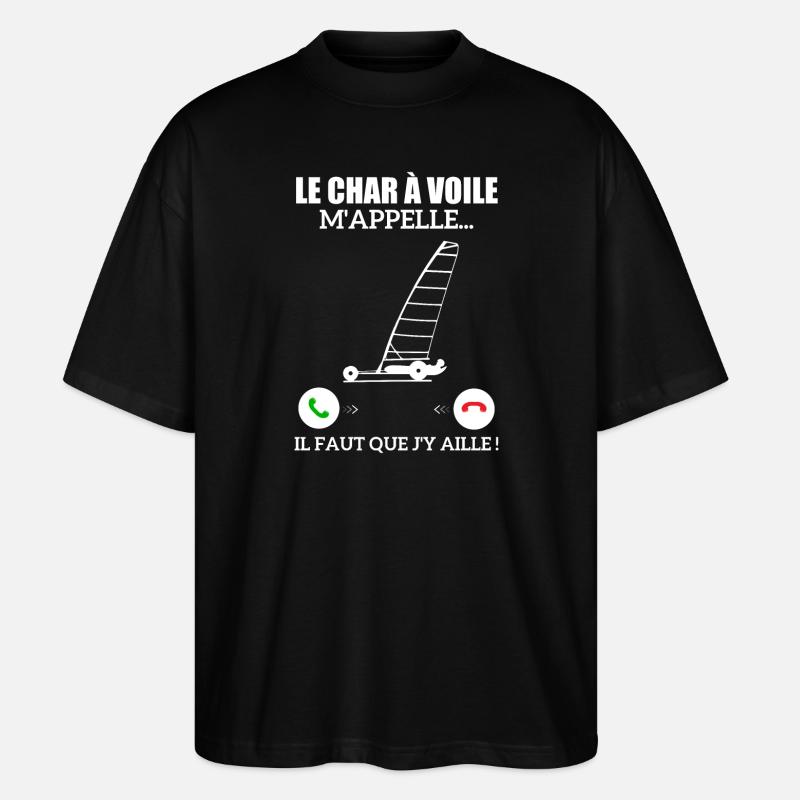 Le Char à Voile M'appelle - T-shirt bio Blaster 2.0 coupe oversize Stanley/Stella Unisexe - noir