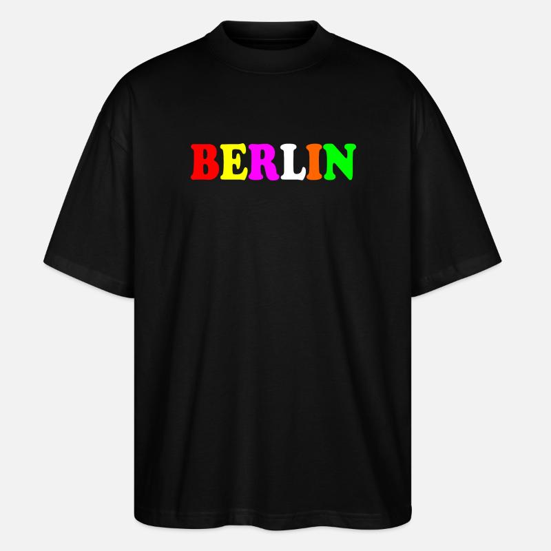 Berlin - T-shirt bio Blaster 2.0 coupe oversize Stanley/Stella Unisexe - noir