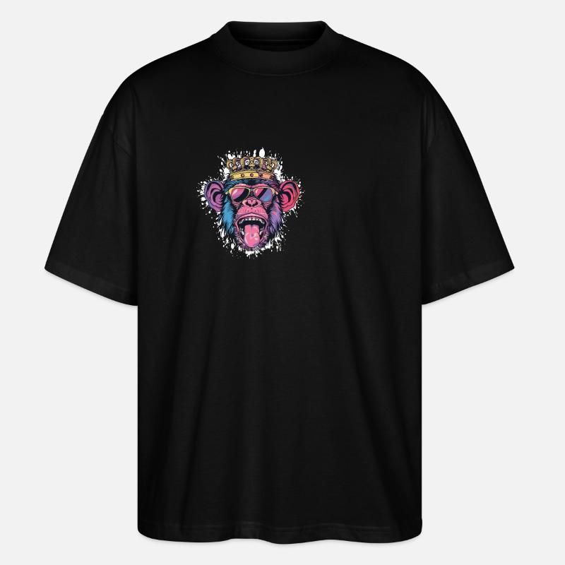Affe Comic Lustig Party - Stanley/Stella Oversized Unisex Bio T-Shirt Blaster 2.0 - Schwarz