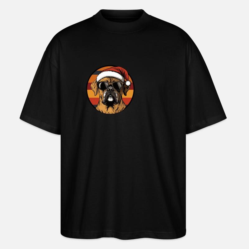 Boxer Hund Weihnachten Cool - Stanley/Stella Oversized Unisex Bio T-Shirt Blaster 2.0 - Schwarz