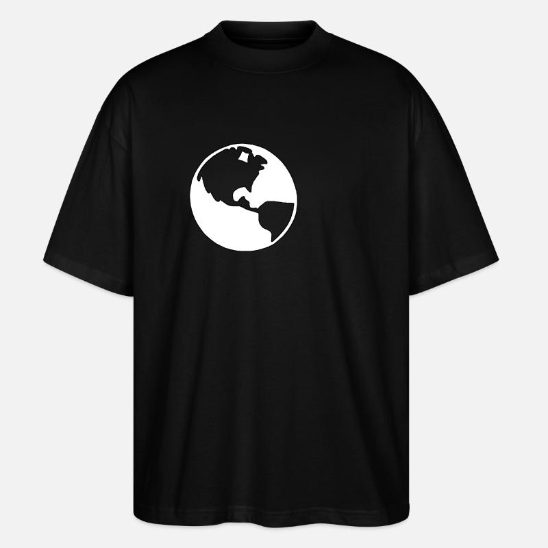 Erdkugel Silhouette - Stanley/Stella Oversized Unisex Bio T-Shirt Blaster 2.0 - Schwarz