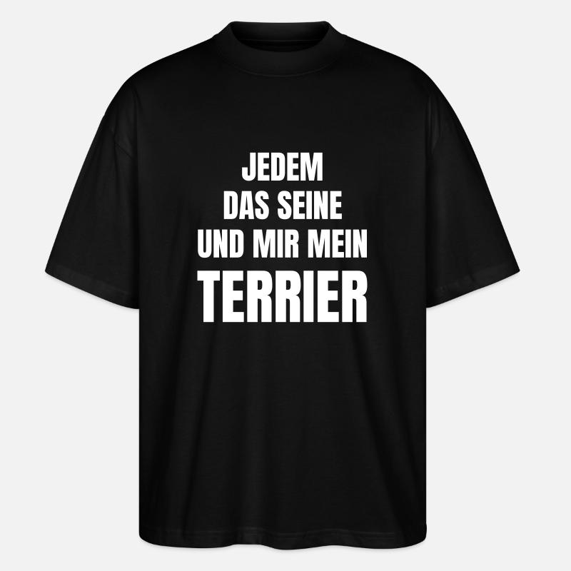 Hunderasse Terrier - Stanley/Stella Oversized Unisex Bio T-Shirt Blaster 2.0 - Schwarz